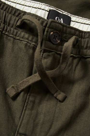 Home - Chino - tapered fit - mescla de lli - verd fosc