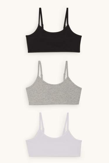 Enfants filles - Lot de 2 - brassières - gris clair chiné