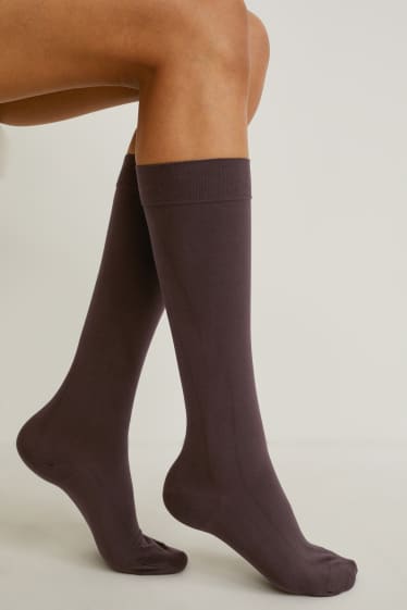 Donna - Confezione da 4 - gambaletti fini - 60 DEN - Caffè