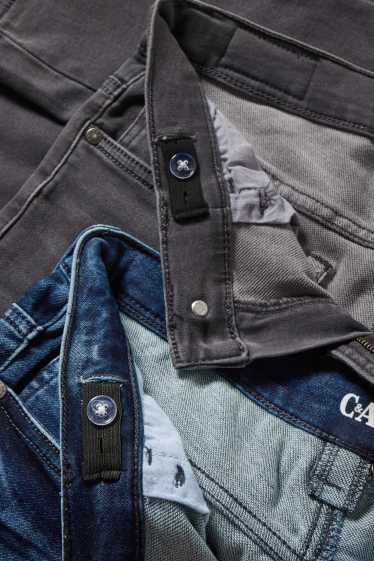 Děti - chlapci - Rozšířené velikosti - multipack 2 ks - slim jeans - jog denim - džíny - tmavošedé