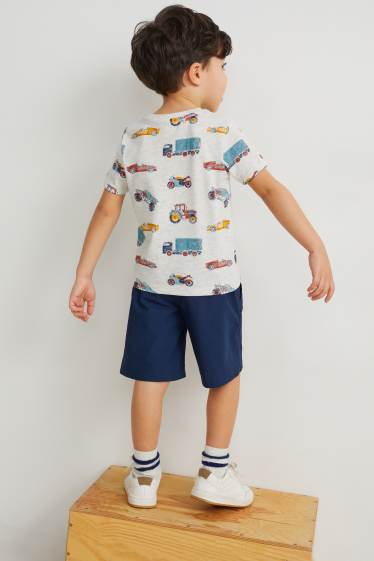 Kinder Jungen - Set - Kurzarmshirt und Shorts - 2 teilig - dunkelblau