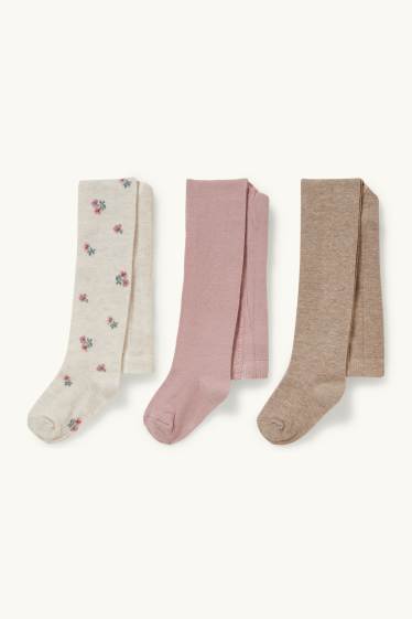 Baby Mädchen - Multipack 3er - Baby-Strumpfhose - hellbeige