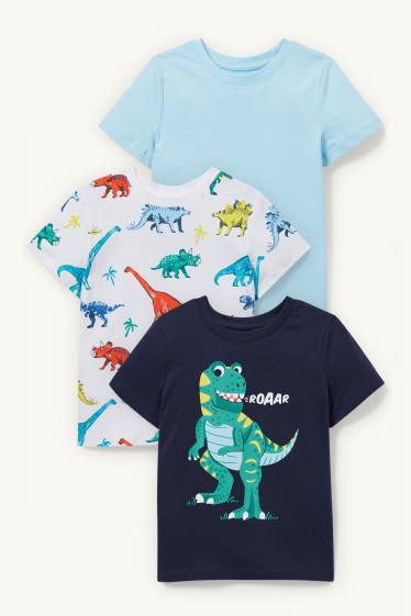 Enfants garçons - Lot de 3 - T-shirts - bleu foncé
