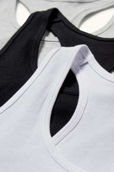 Enfants filles - Lot de 3 - brassières - gris clair chiné