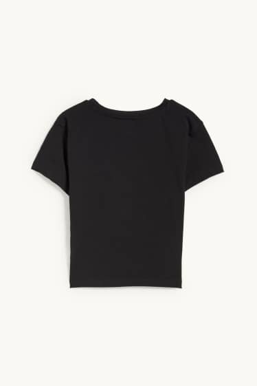 Damen - Crop T-Shirt - schwarz