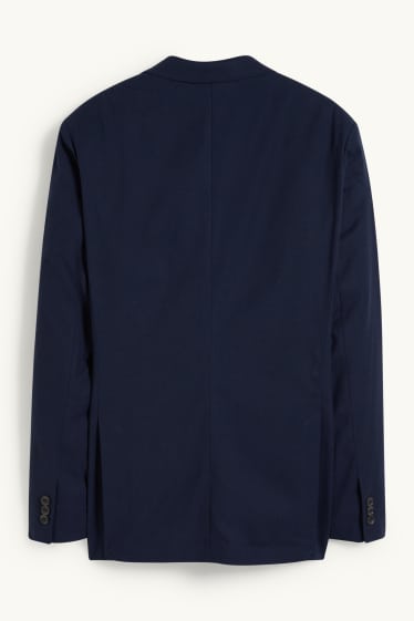 Men - Mix-and-match tailored jacket - regular fit - Flex - cotton-linen blend - dark blue