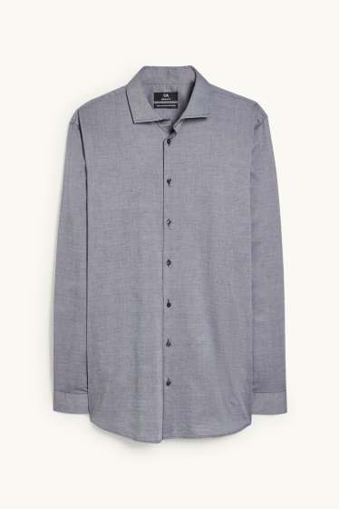 Home - Camisa formal - regular fit - cutaway - fàcil de planxar - gris
