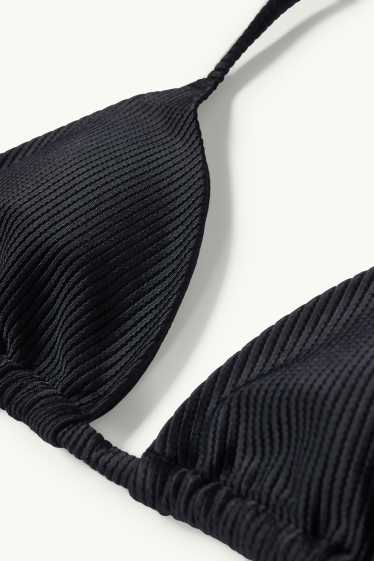 Femei - Top bikini brazilian - cupe triunghiulare - vătuit - negru