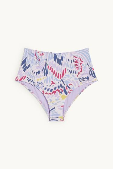 Women - Bikini bottoms - high waist - LYCRA® XTRA LIFE™ - patterned - rose