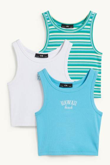 Enfants filles - Lot de 3 - hauts - blanc