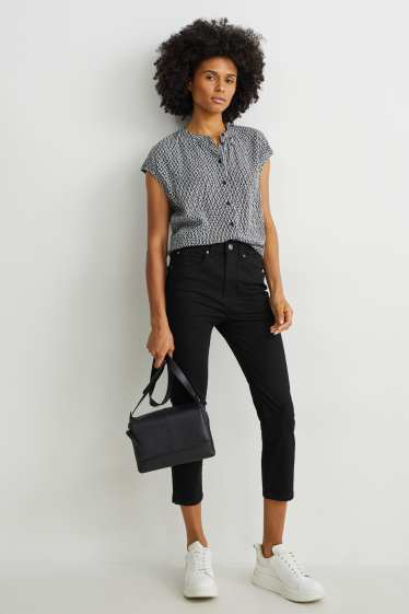 Donna - Pantaloni di stoffa - vita media - skinny fit - nero