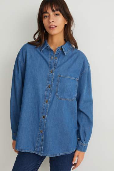 Femei - Bluză din denim - denim-albastru