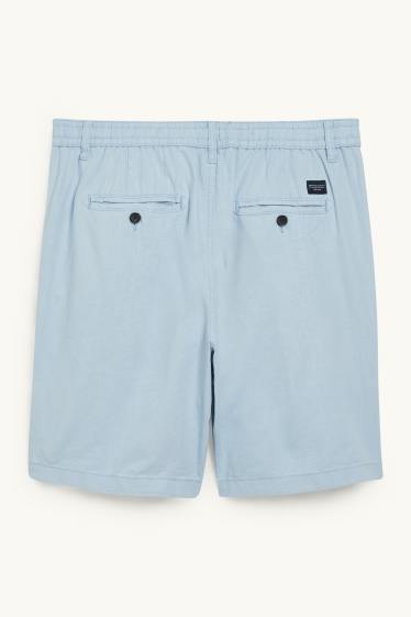 Mężczyźni - Szorty - mieszanka z lnem - jasnoniebieski