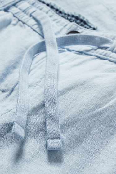 Mężczyźni - Szorty - mieszanka z lnem - jasnoniebieski