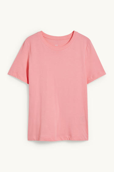 Dames - Basic T-shirt - fuchsiarood