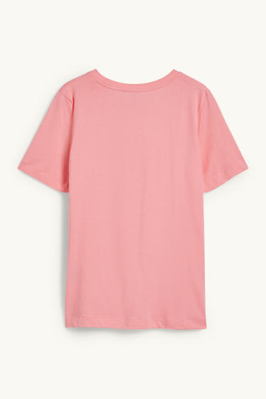 Dames - Basic T-shirt - fuchsiarood