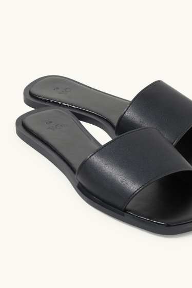 Women - Sandals - faux leather - black
