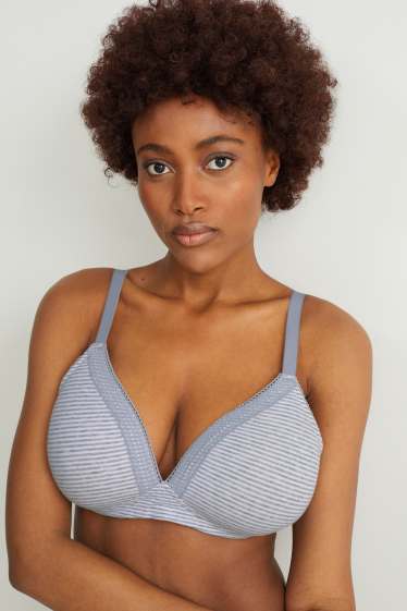 Donna - Confezione da 2 - reggiseno senza ferretti - imbottito - grigio chiaro
