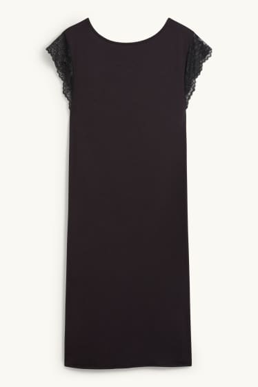 Donna - Camicia da notte in viscosa - nero