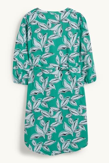 Women - Nursing shirt dress - patterned - green