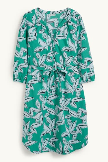 Women - Nursing shirt dress - patterned - green