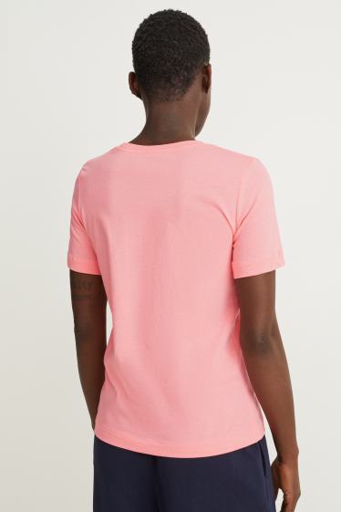 Dames - Basic T-shirt - fuchsiarood