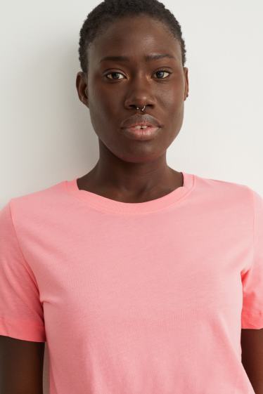 Dames - Basic T-shirt - fuchsiarood