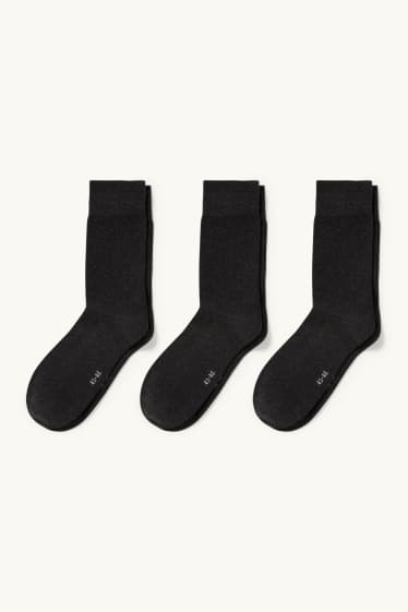 Heren - Set van 3 paar - sokken - comfortabel boordje - grijs-mix