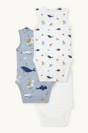 Baby Jungen - Multipack 3er - Baby-Body - hellblau