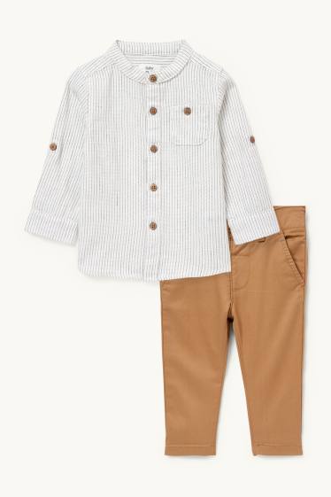 Baby Jungen - Baby-Outfit - 2 teilig - beige
