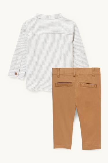 Baby Jungen - Baby-Outfit - 2 teilig - beige