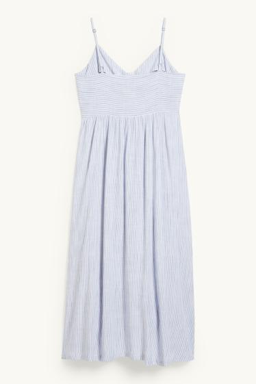 Femmes - Robe fit & flare - à rayures - bleu / blanc