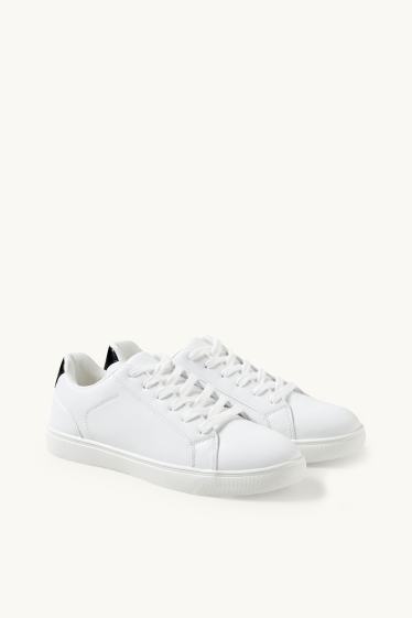 Damen - Sneaker - Lederimitat - weiß