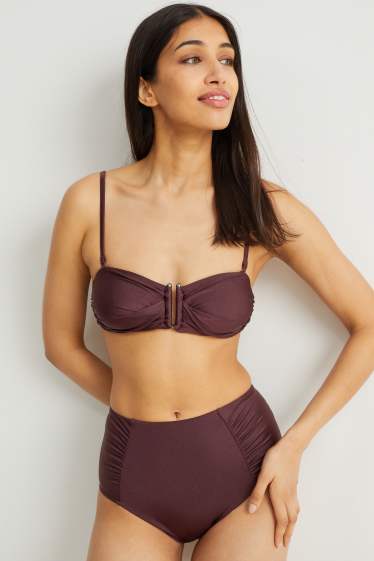 Dona - Calces de biquini - high waist - LYCRA® XTRA LIFE™ - vermell fosc