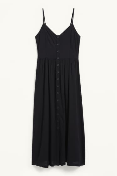 Damen - Fit & Flare Kleid - schwarz