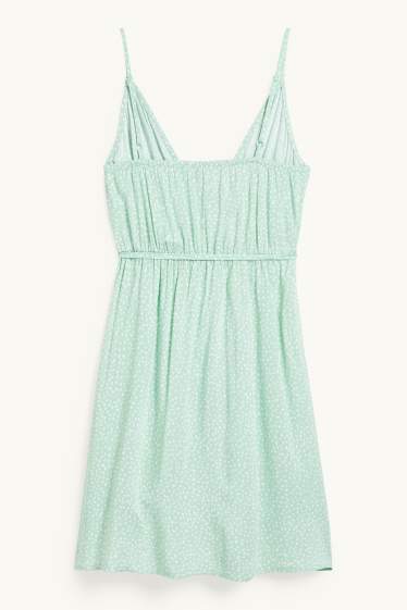 Women - Wrap dress - polka dot - light green