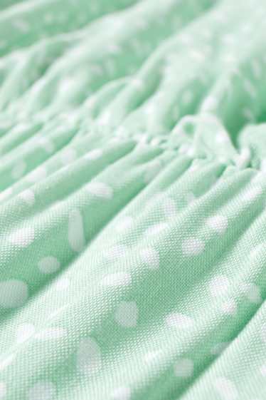 Women - Wrap dress - polka dot - light green