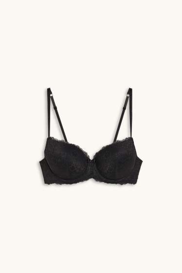 Donna - Reggiseno con ferretti - FULL COVERAGE - imbottito - nero