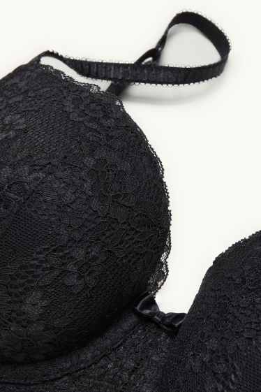 Donna - Reggiseno con ferretti - FULL COVERAGE - imbottito - nero