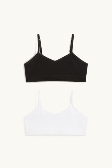 Kinder Mädchen - Multipack 2er - Bustier - schwarz