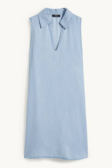 Femei - Rochie din lyocell - albastru deschis