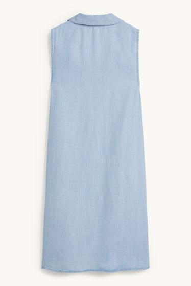 Femei - Rochie din lyocell - albastru deschis