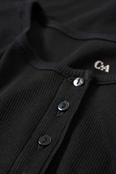 Damen - Basic-Langarmshirt - schwarz