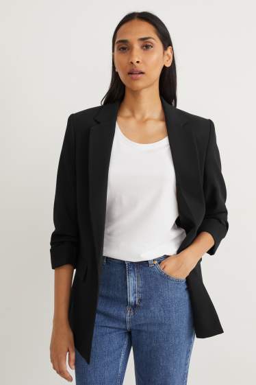 Women - Blazer - relaxed fit - black