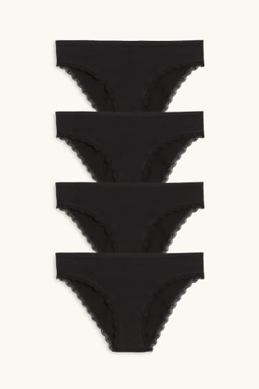 Women - Multipack of 4 - briefs - black