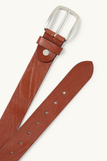 Hommes - Ceinture en cuir - marron