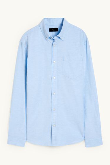 Heren - Overhemd Oxford - regular fit - button down - lichtblauw
