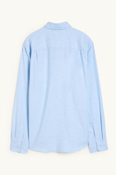 Heren - Overhemd Oxford - regular fit - button down - lichtblauw