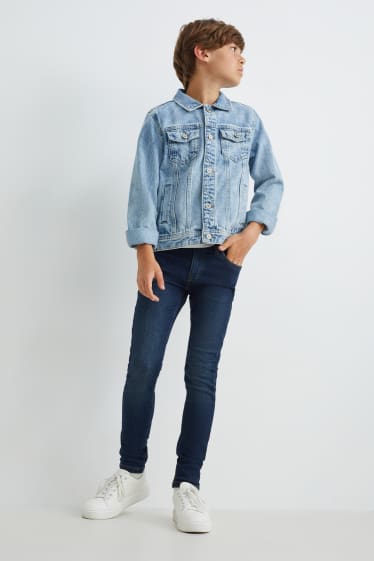 Kinderen: jongens - Skinny jeans - jog denim - jeansdonkerblauw