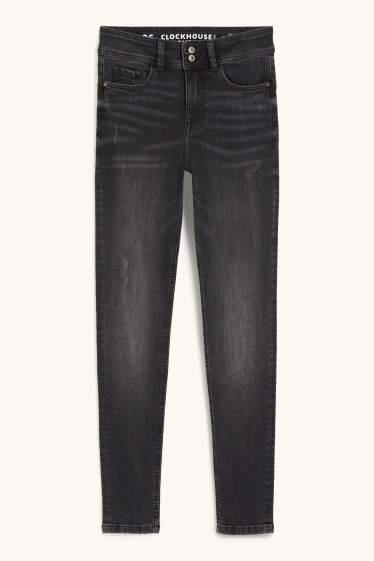 Femmes - CLOCKHOUSE - skinny jean - mid waist - LYCRA® - jean gris foncé